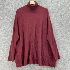 Joseph A Sweater Pullover Women S Small Red Knit Turtleneck Long Sleeve Rayon